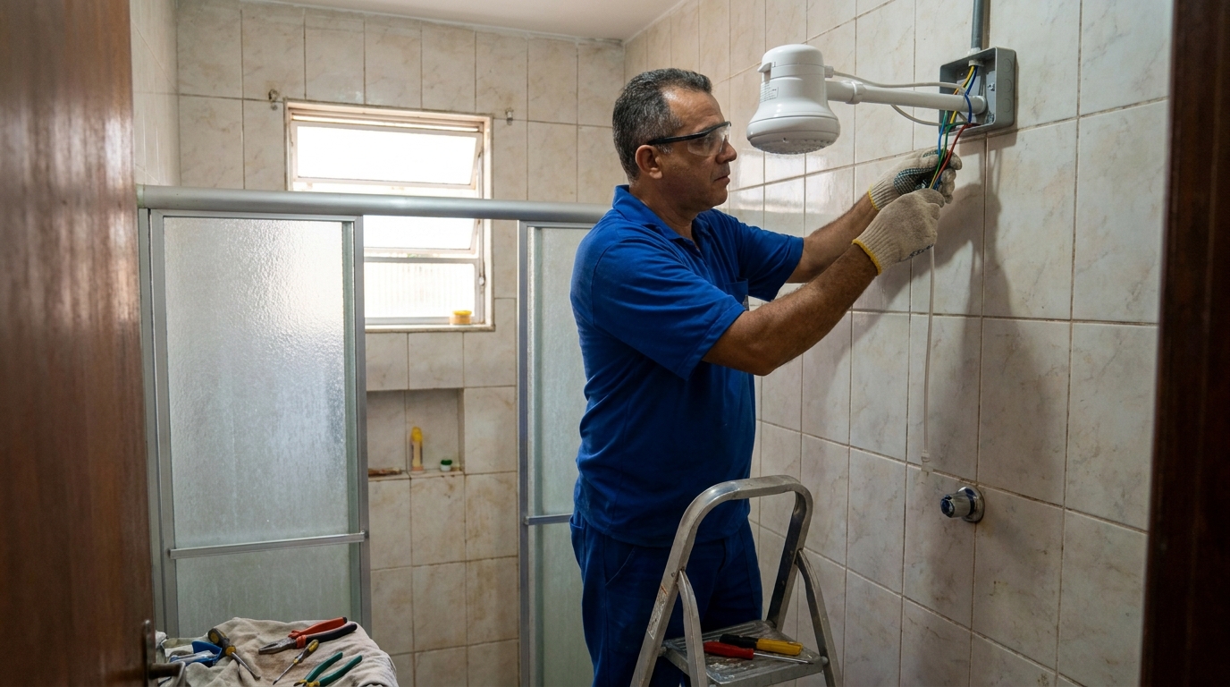 Substituição de Chuveiro Antigo em Ipatinga‑MG